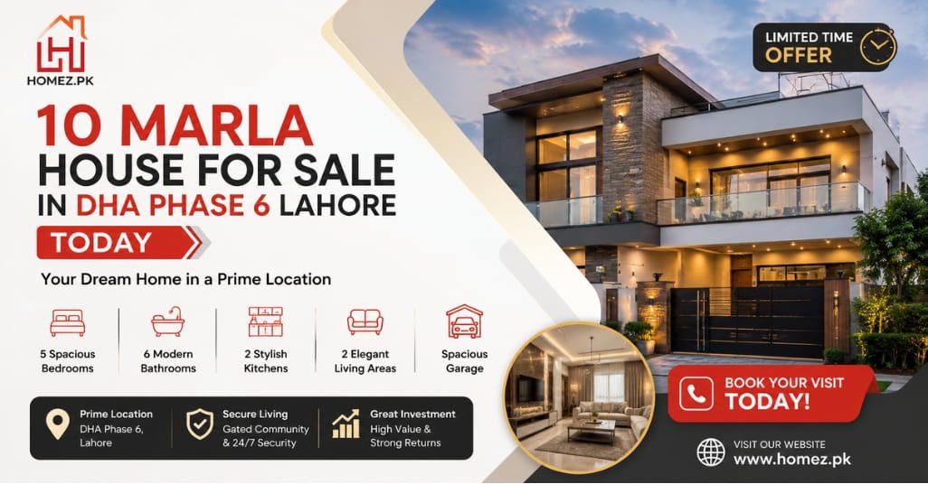 10 Marla House for Sale in DHA Phase 6 Lahore Today 