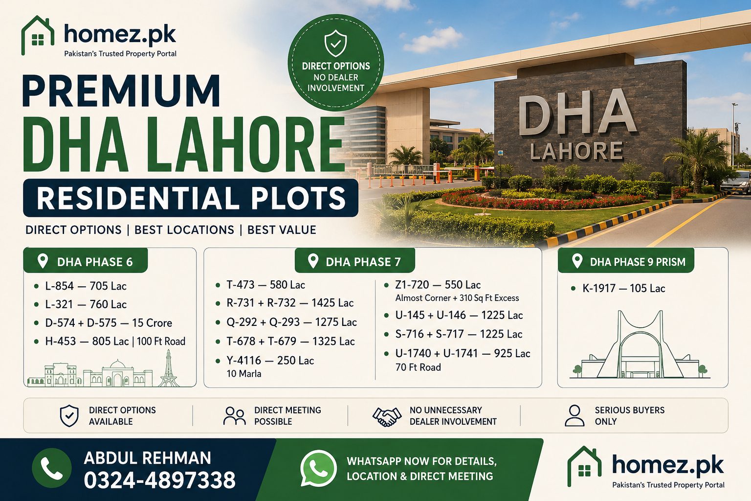 DHA Lahore Plots