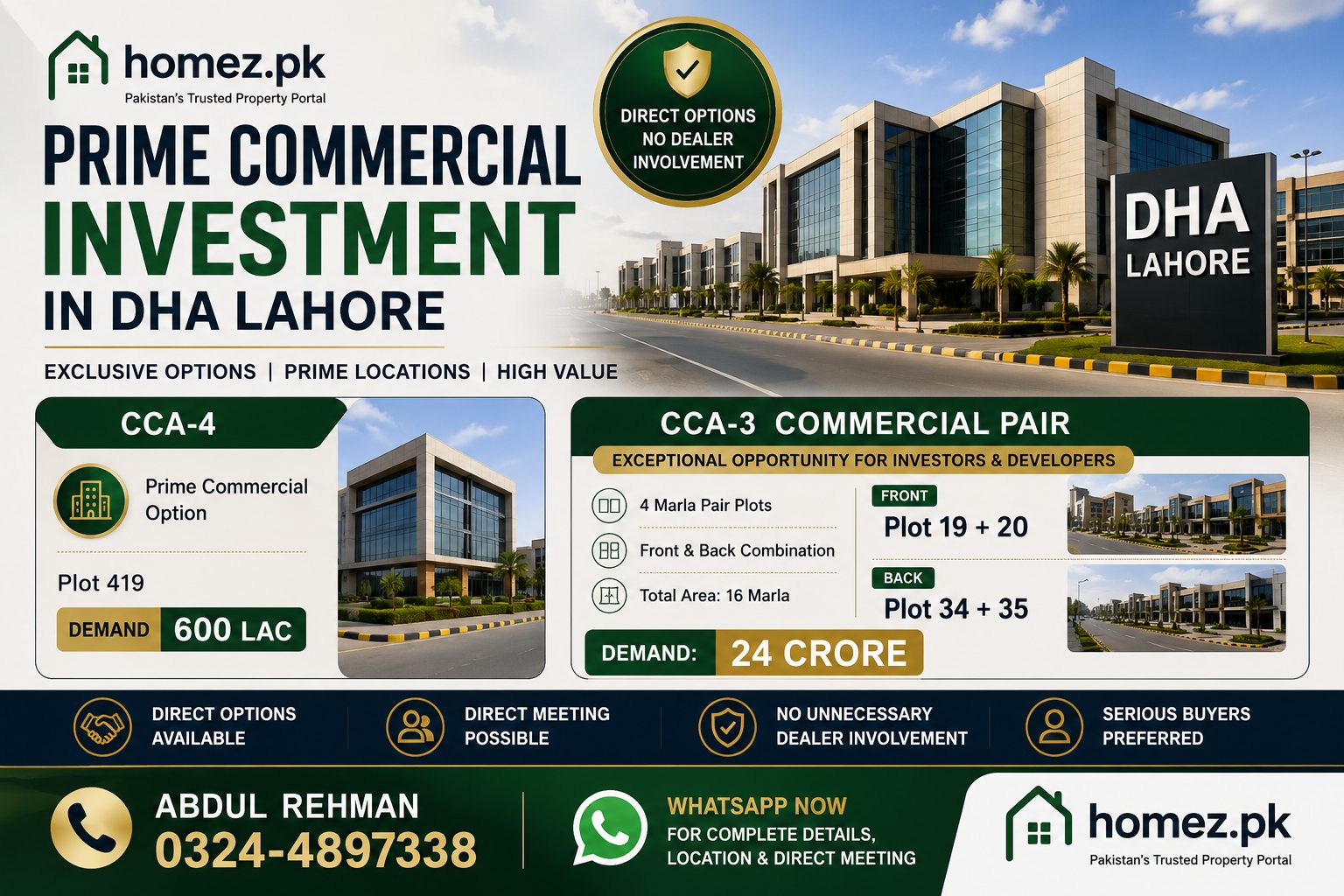 DHA Lahore Plots for Sale 2026