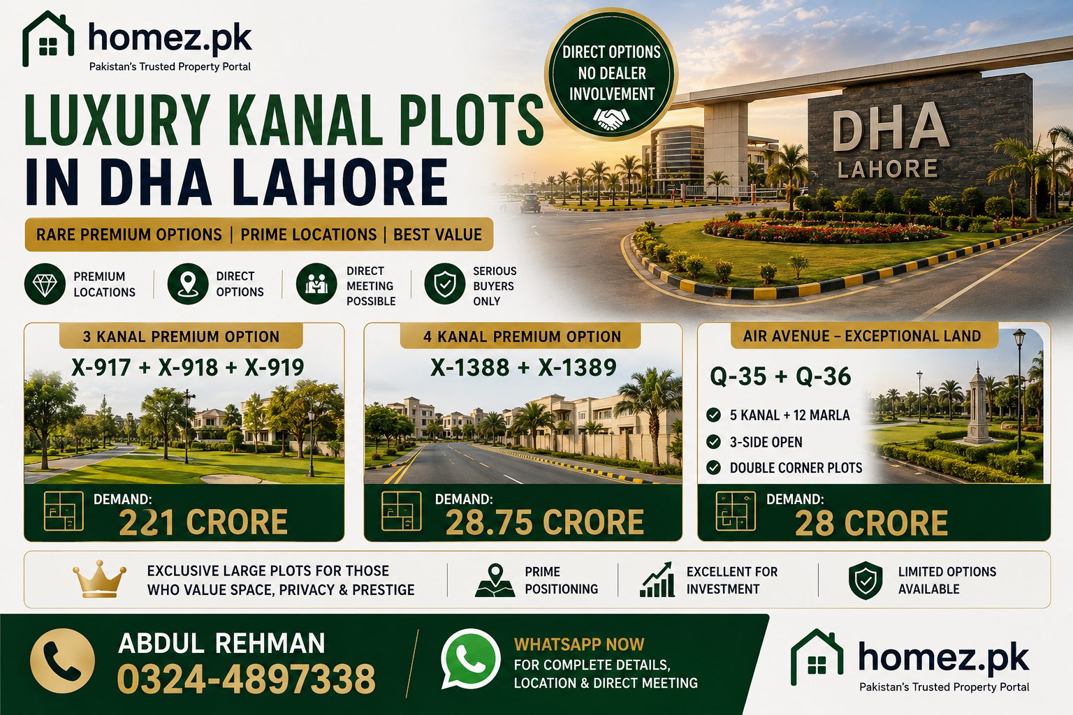 DHA Lahore Plots for Sale 2026
