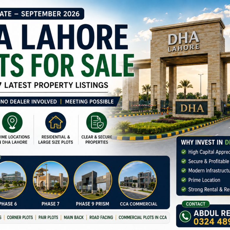 DHA Lahore Plots for Sale September 2026: Latest Phase 6 & Phase 7 Plot Rates