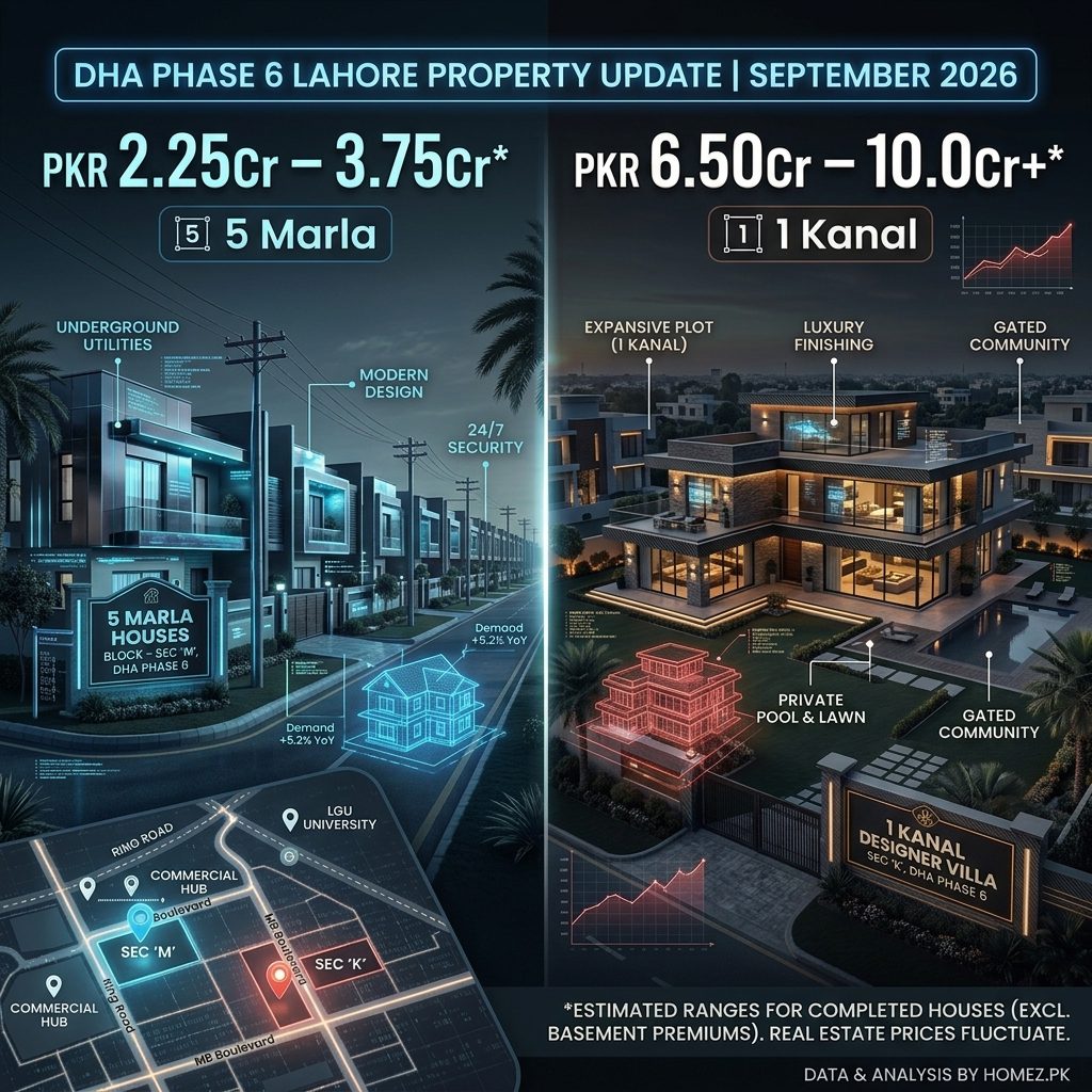 DHA Phase 6 Lahore Property Update September 2026: 5 Marla and 1 Kanal Houses, Prices and Latest Market News