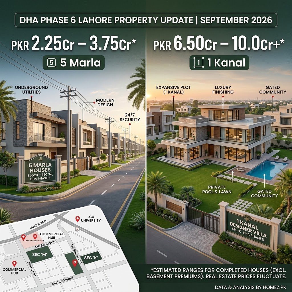 DHA Phase 6 Lahore Property Update September 2026: 5 Marla and 1 Kanal Houses for Sale
