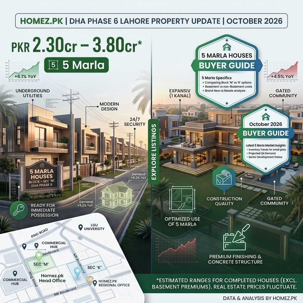 5 Marla Houses for Sale in DHA Lahore | October 2026