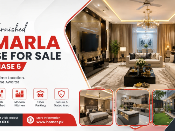 Discover a furnished 10 Marla house for sale DHA Phase 6 with modern interiors, premium amenities, prime location, and ready-to-move comfort.